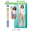 Simplicity Pattern 1165  Women's Pull-on Trousers, Long or Short Shorts