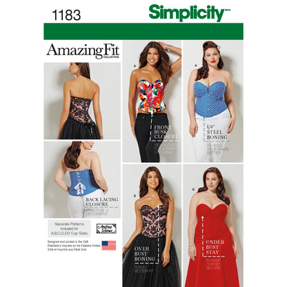 Simplicity Pattern 1183 Women's and Plus Size Corsets