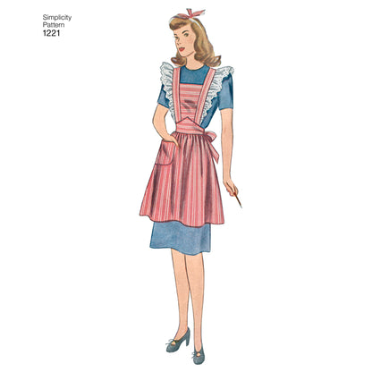 Simplicity Pattern 1221 Women's Vintage Aprons