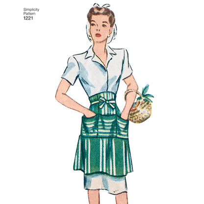 Simplicity Pattern 1221 Women's Vintage Aprons