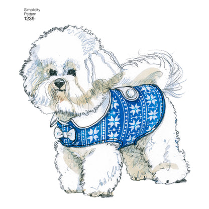 Simplicity Pattern 1239 Dog Coats in Three Sizes