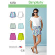 Simplicity Pattern 1370  Women's Shorts, Skort and Skirt