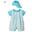 Simplicity Pattern 1447 Babies' Romper, Dress, Top, Panties and Hats