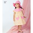 Simplicity Pattern 1450 Toddlers' Dress, Top, Panties and Hat