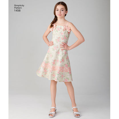 Simplicity Pattern 1456 Child's and Girls' Dress with Bodice Variations and Hat
