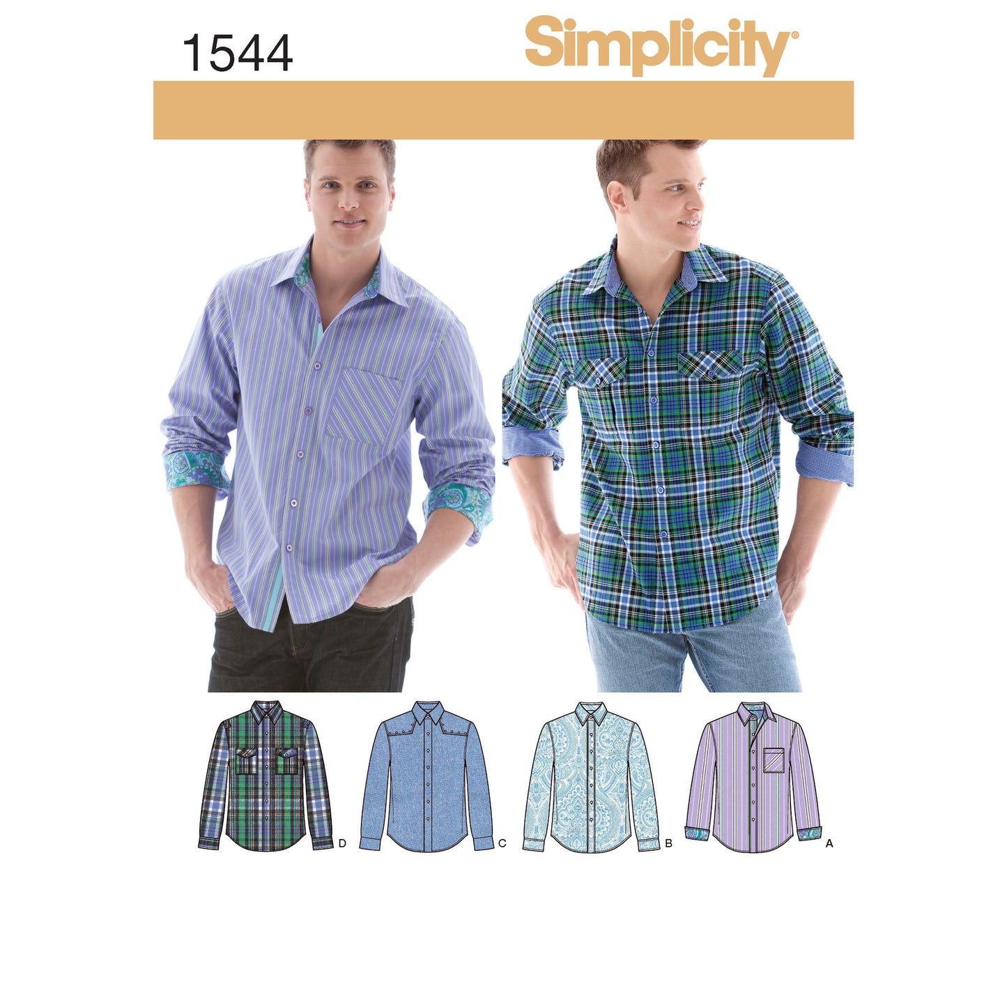 Simplicity Pattern 1544 Men's Shirt with Fabric Variations