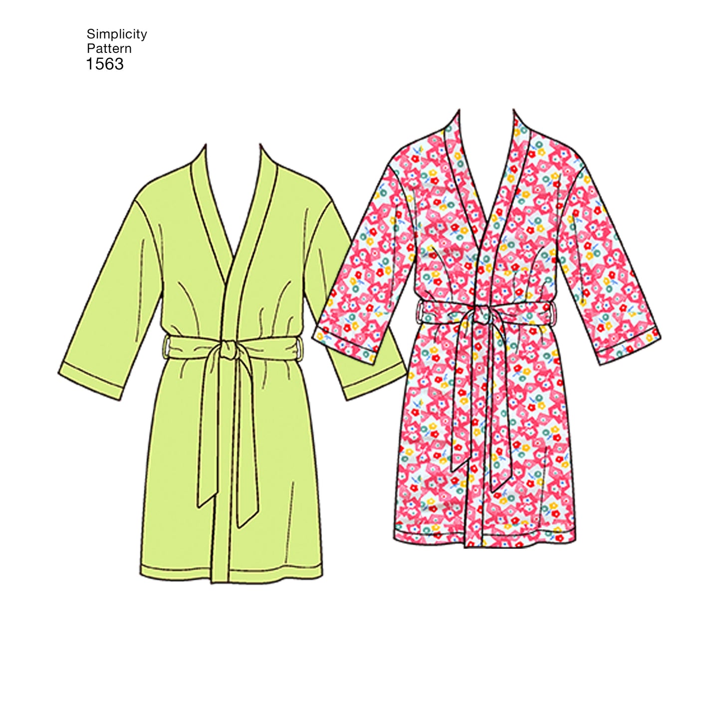 Simplicity Pattern 1563 Women's Men's and Teens' Sleepwear