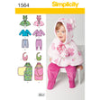 Simplicity Pattern 1564 Babies' Top, Trousers, Bib, and Blanket Wrap