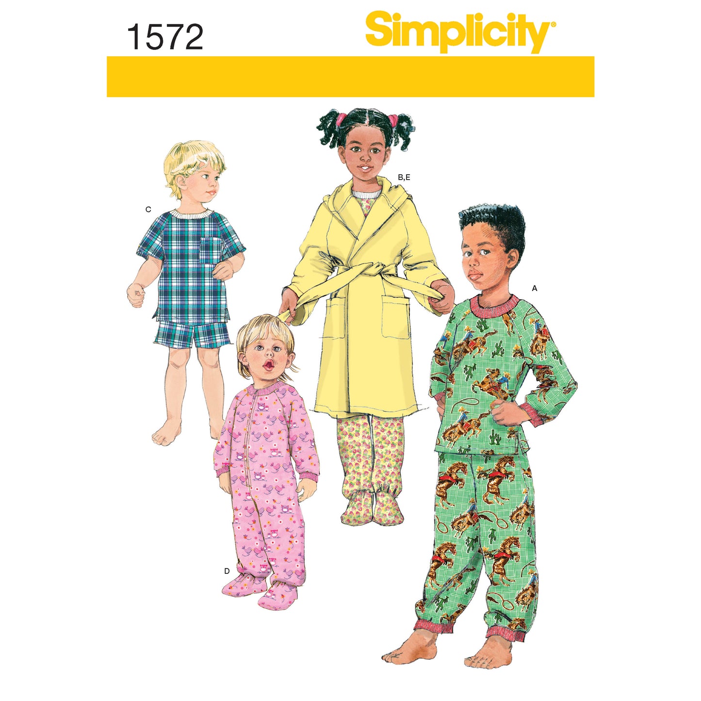 Simplicity Pattern 1572 Toddlers' and Child's Sleepwear and Robe