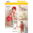 Simplicity Pattern 1600 Babies' Vintage Romper Set