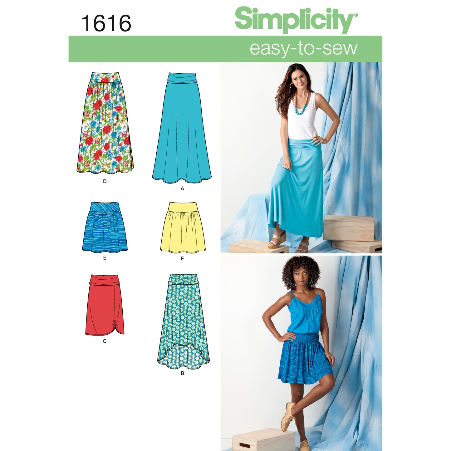 Simplicity Pattern 1616  Women's Knit or Woven Skirts