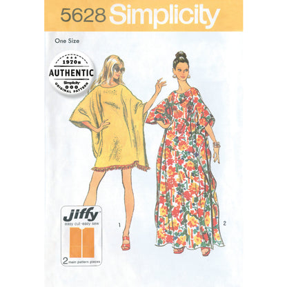 Simplicity Pattern 5628 OS Women's One Size Vintage Jiffy Caftan