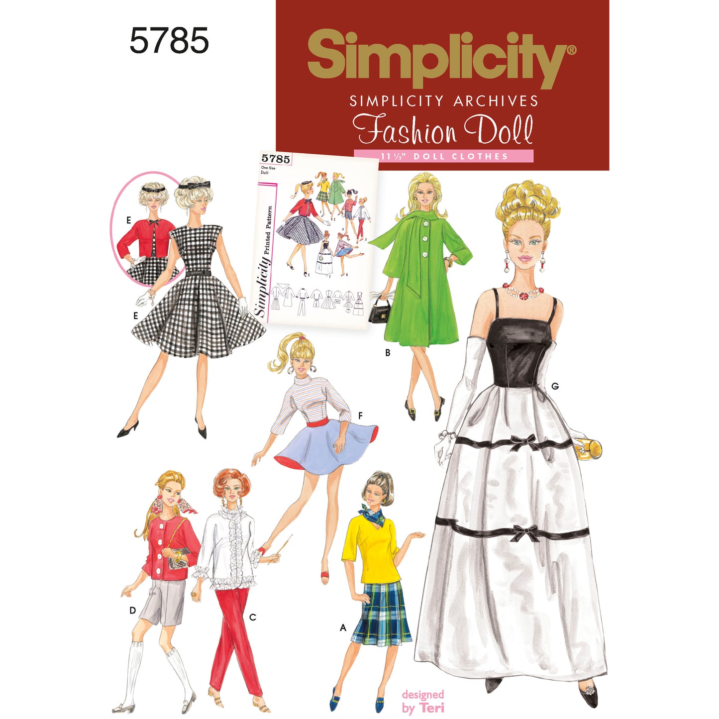 Simplicity Pattern 5785 OS Doll Clothes