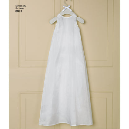 Simplicity Pattern 8024 Babies' Christening Sets with Bonnets