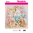 Simplicity Pattern 8044 OS Two-Pattern Piece Stuffed Animals