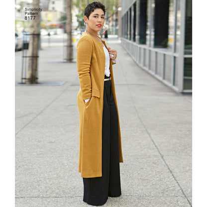 Simplicity Pattern 8177 Mimi G Style Trouser, Coat or Vest, and Knit Top for Women's and Plus Sizes