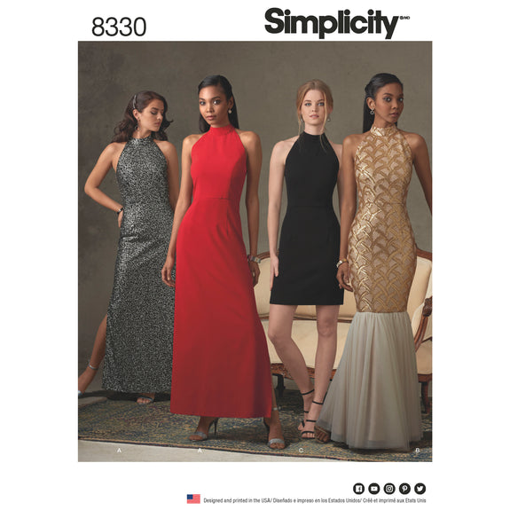 Simplicity Pattern 8330 Women s Dress with Skirt and Back