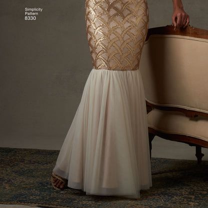 Simplicity Pattern 8330 Women's Dress with Skirt and Back Variations