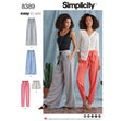 Simplicity Pattern 8389 Women’s Trousers with Length and Width Variations and Tie Belt