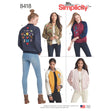 Simplicity Pattern 8418 Women's Lined Bomber Jacket with Fabric & Trim Variations