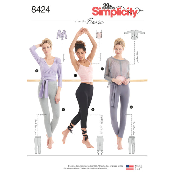 Simplicity Pattern 8424 Women's Knit Leggings in Two Lengths and