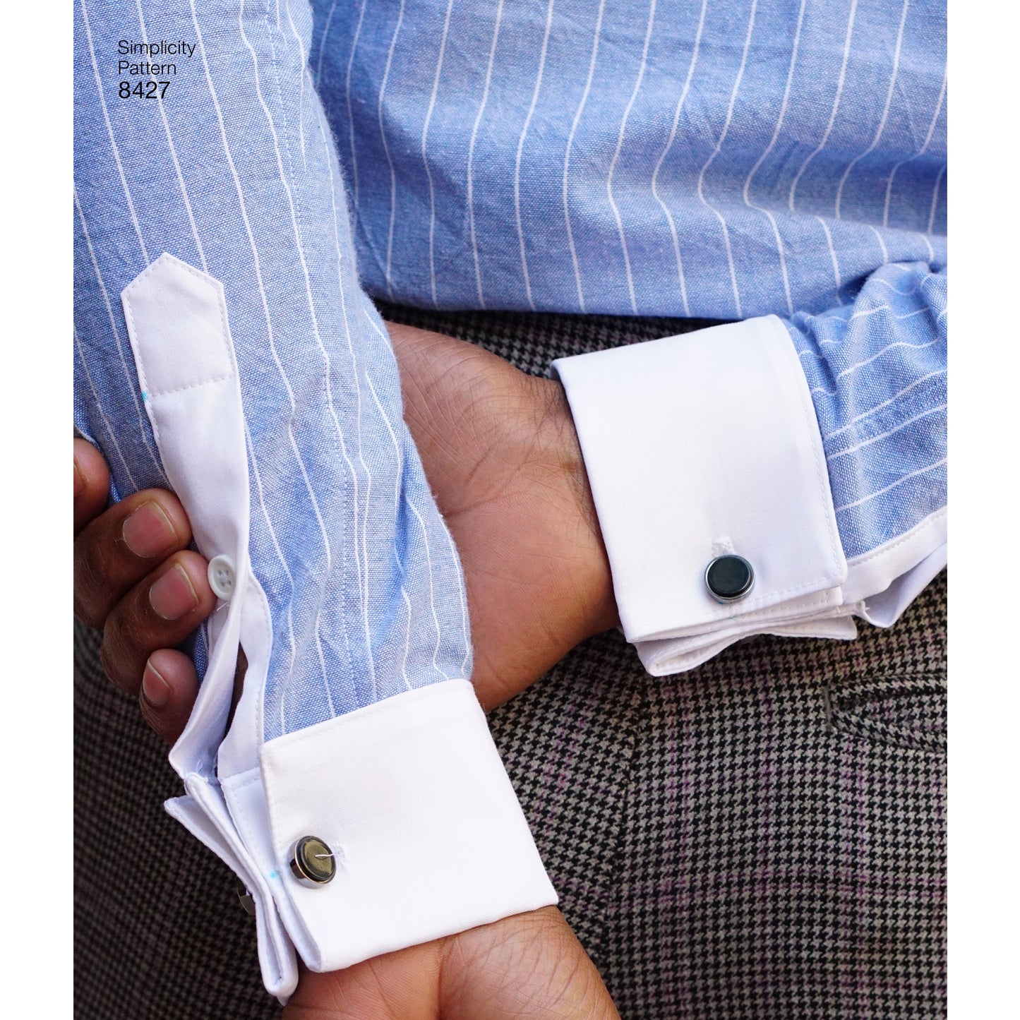 Simplicity Pattern 8427 Men's Fitted Shirt with Collar & Cuff Variations by Mimi G