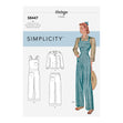 Simplicity Pattern 8447 Misses' Vintage Pants, Overalls and Blouses