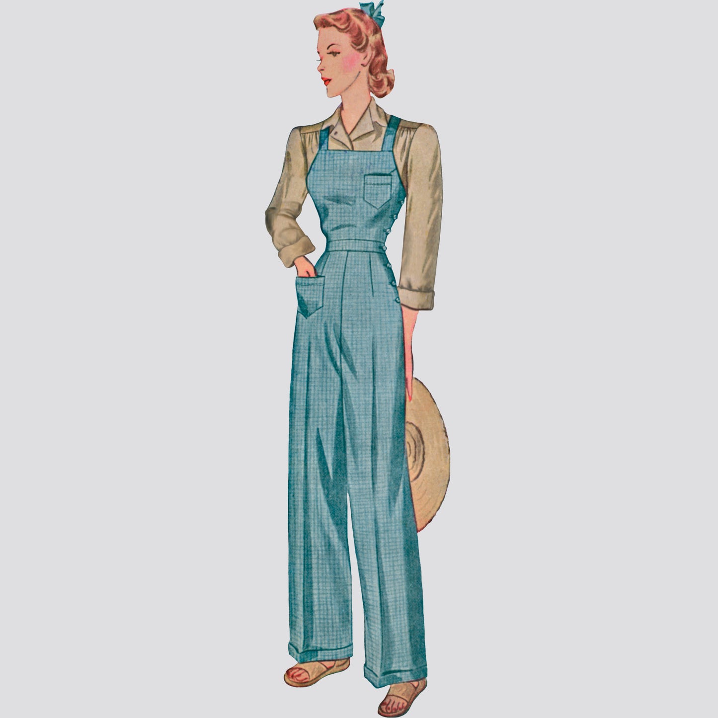 Simplicity Pattern 8447 Misses' Vintage Pants, Overalls and Blouses