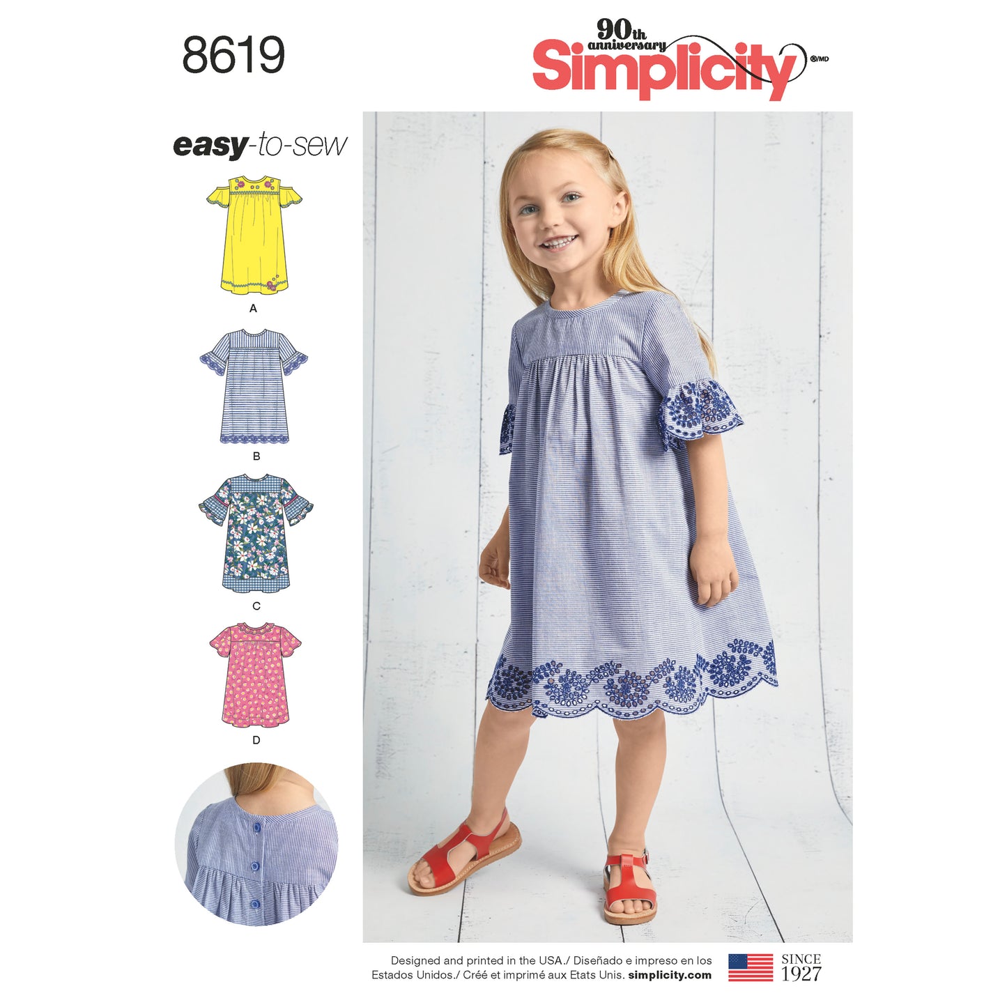 Simplicity Pattern 8619 Child's Easy to Sew Dresses