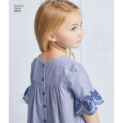 Simplicity Pattern 8619 Child's Easy to Sew Dresses