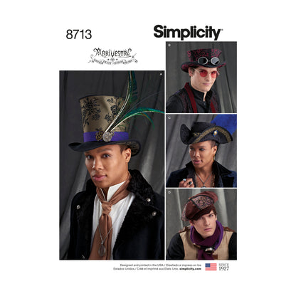 Simplicity Pattern 8713 Men's Hats in Three Sizes