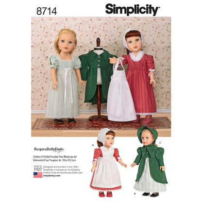 Simplicity Pattern 8714 18" Doll Clothes