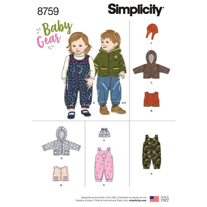 Simplicity Pattern 8759 Babies Sportswear