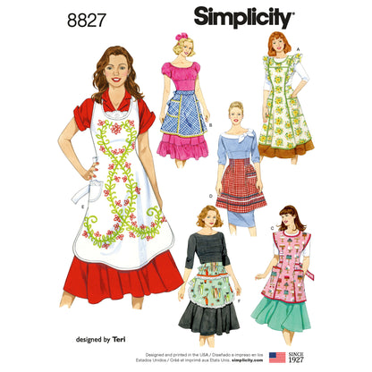 Simplicity Pattern 8827 Misses' Aprons