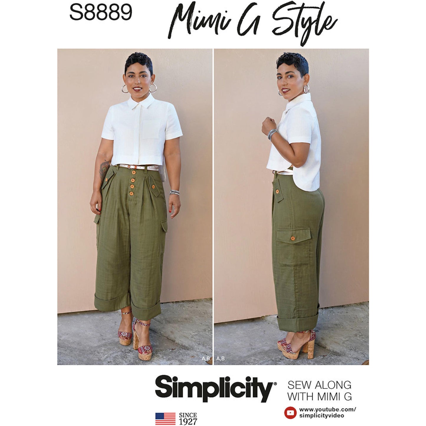 Simplicity Pattern 8889 Misses' Shirt and Wide Leg Pants