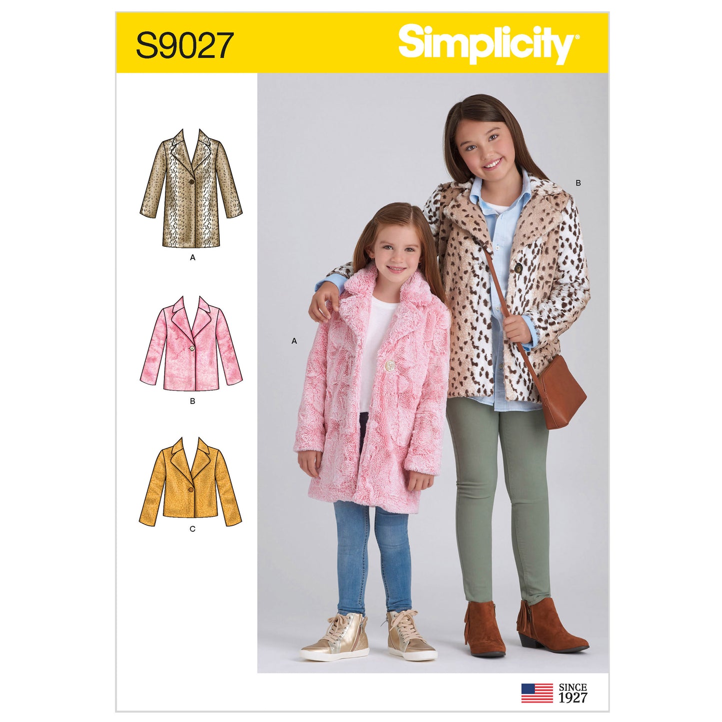 Simplicity Pattern 9027 Children's & Girls' Lined Coat