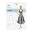 Simplicity Pattern 9105 Misses' Vintage Dress With Detachable Collar