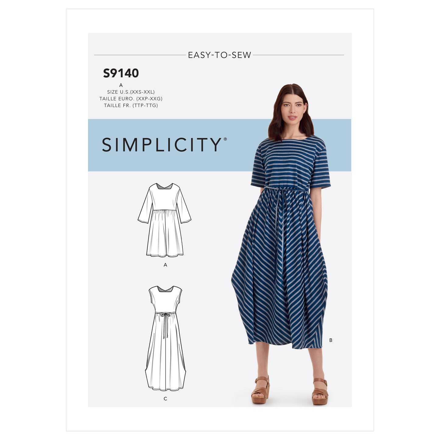 Simplicity Pattern 9140 Misses' Relaxed Pullover Dress