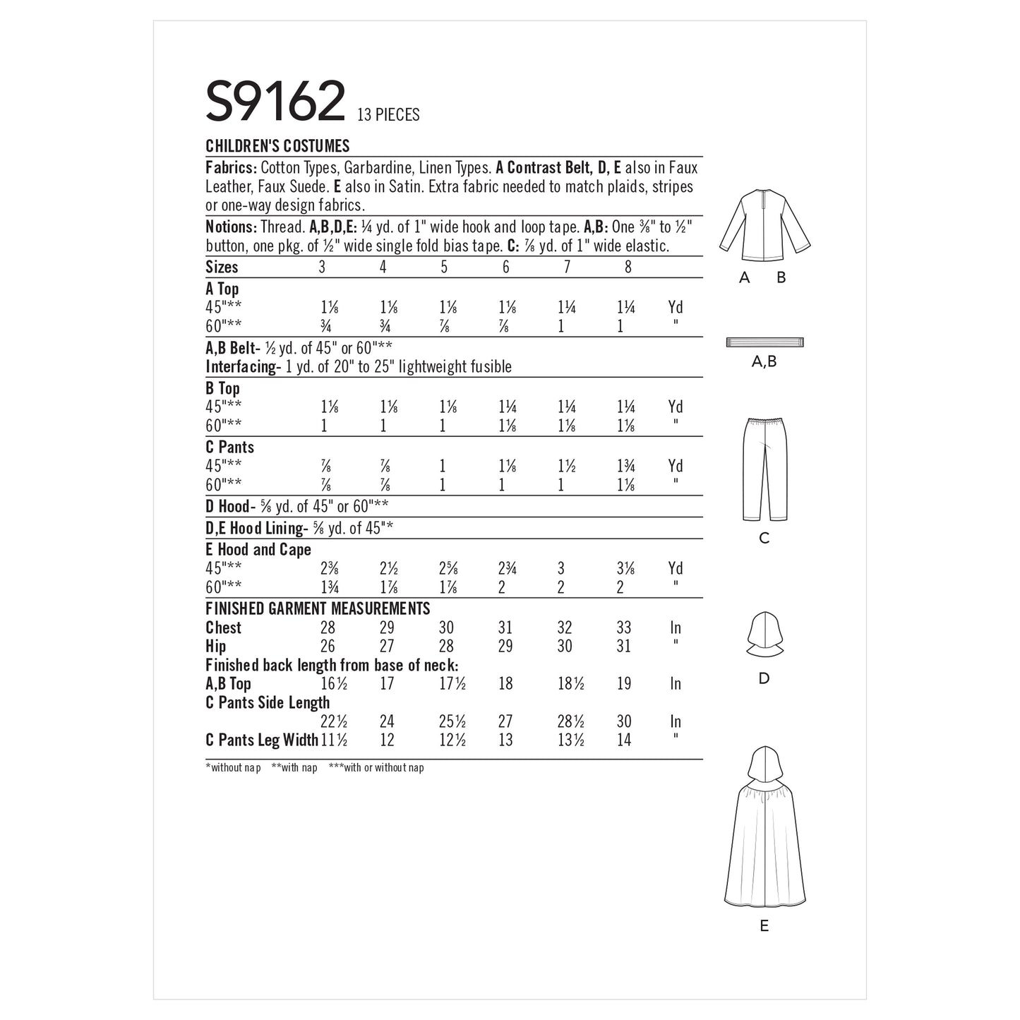 Simplicity Pattern 9162 Children's Costumes