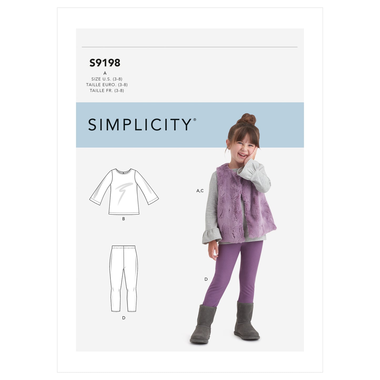 Simplicity Pattern S9198 Children's Tops, Vest & Leggings