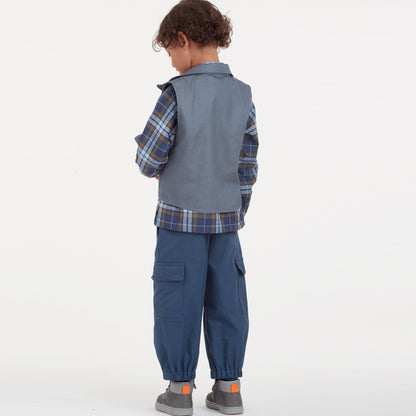 Simplicity Pattern S9201 Children's & Boys' Shirt, Vest & Pull-On Pants