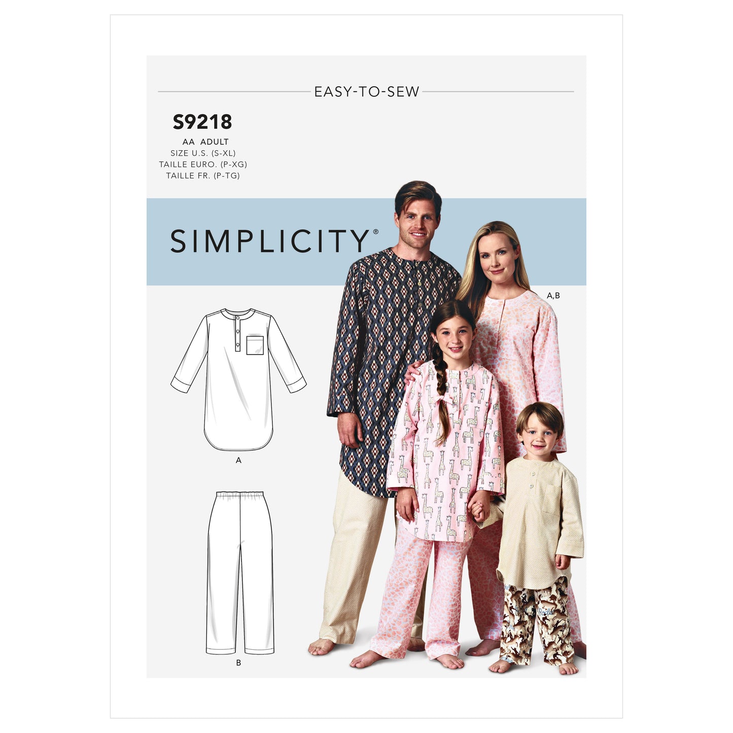 Simplicity Pattern 9218 Misses', Men's & Children's Tunic & Pants