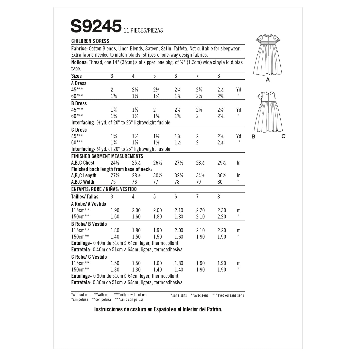 Simplicity Pattern 9245 Children's Dress