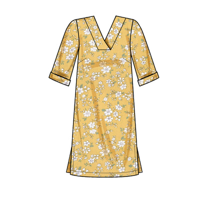 Simplicity Pattern 9262 Misses' V-neckline Shift Dresses