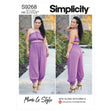Simplicity Pattern 9268 Misses' Bra Top & Gathered Pants