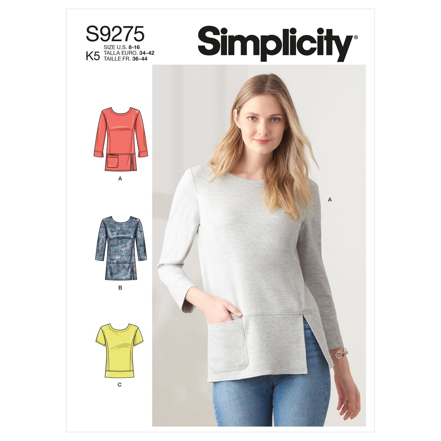 Simplicity Pattern 9275 Misses' Knit Tops In Two Lengths