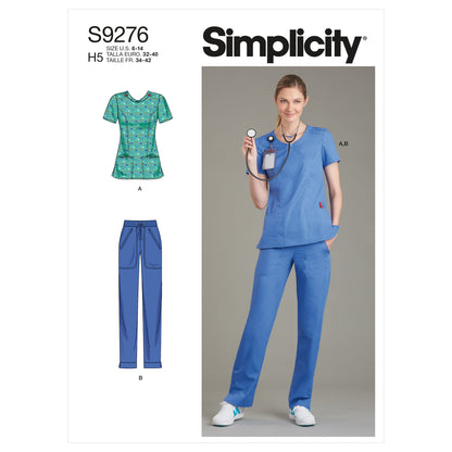 Simplicity Pattern 9276 Misses' Scrubs