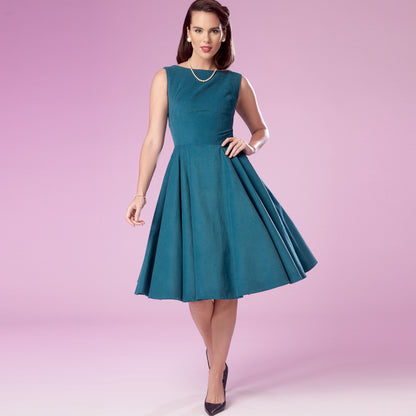 Simplicity Pattern 9286 Misses' Fold-back Facing Dresses