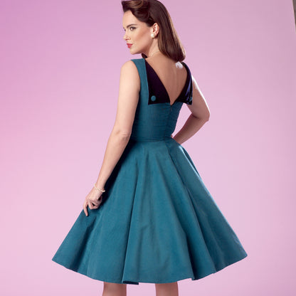Simplicity Pattern 9286 Misses' Fold-back Facing Dresses