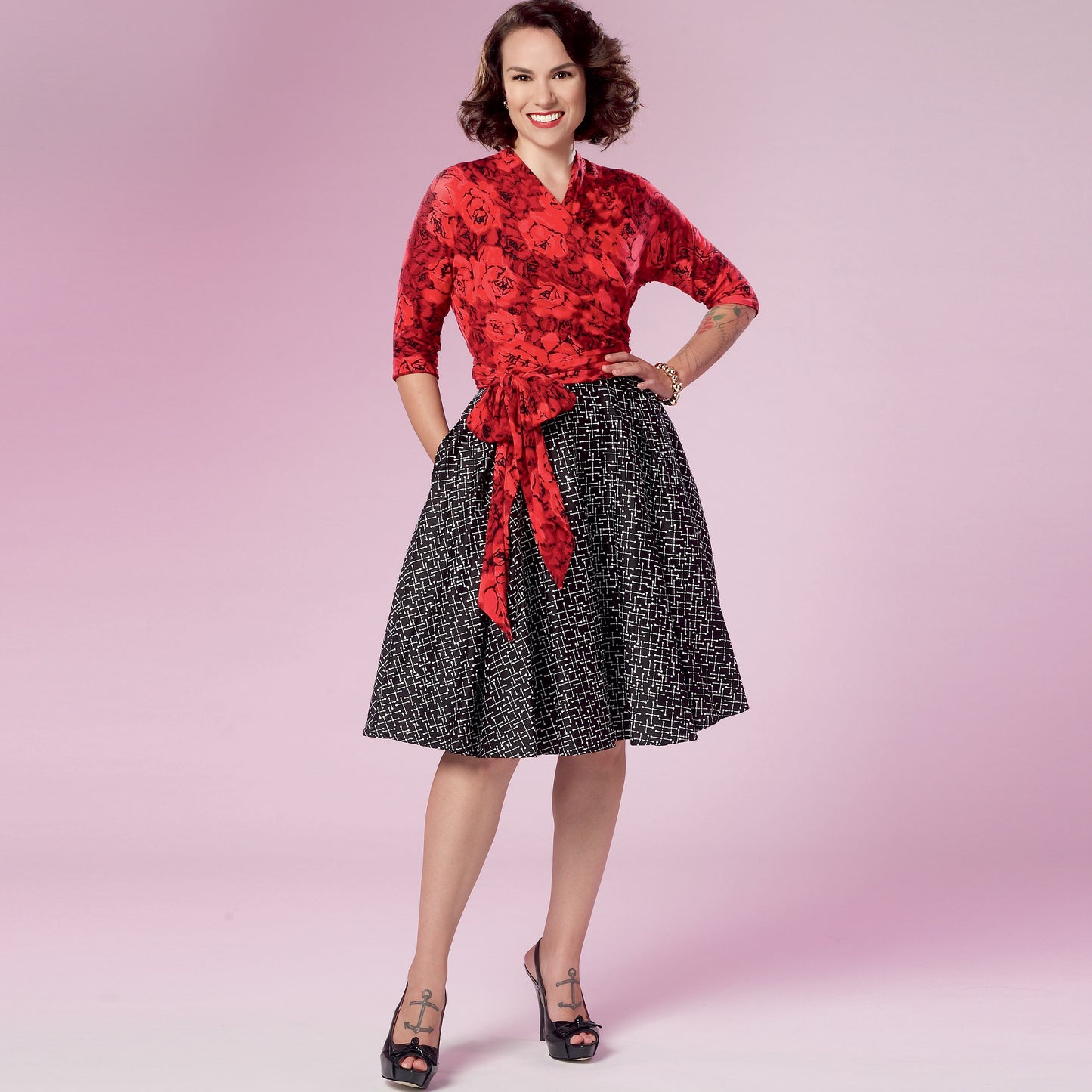 Simplicity Pattern 9288 Misses' Wrap Top & Flared Skirt